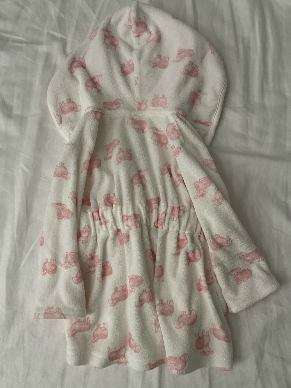 Carter's Pink & White Hooded Infant Robe size 0-9M